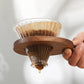 Walnut Coffee Filter Cup Set With Wooden Holder
