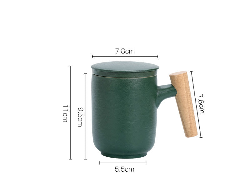 Ceramic Personal Mug with Lid Filter for Tea