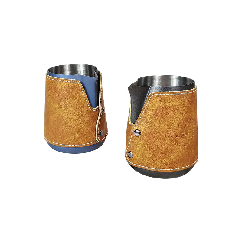 Stainless Steel Milk Foam Cup With Leather Cover 450ML